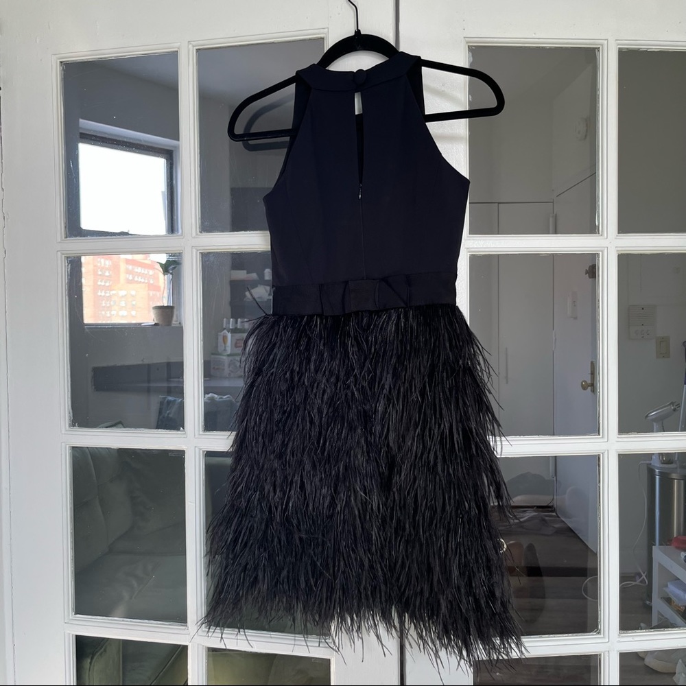 Milly Blair Ostrich Feather Cocktail Dress size 0 - Picture 4 of 15